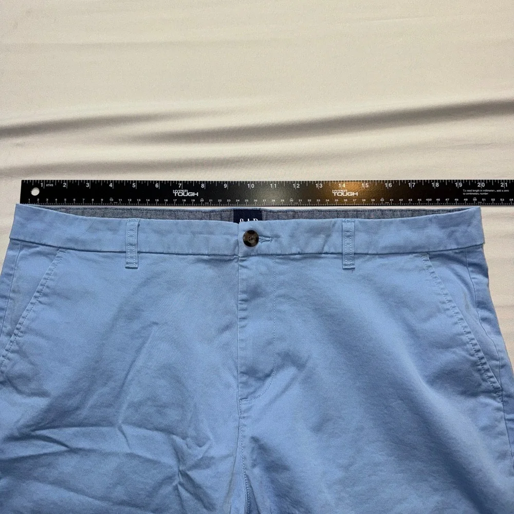 Gap Mens Blue Chino Shorts Size 40 Flat Front Stretch Cotton Twill Casual Summer